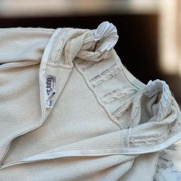 St. John Vintage Santana Knit Ivory Midi Dress Long Sleeves Size XS/No size - Picture 11 of 15